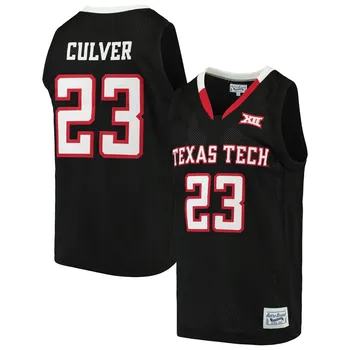 Мужская оригинальная баскетбольная майка в стиле ретро Jarrett Culver Black Texas Tech Red Raiders Alumni