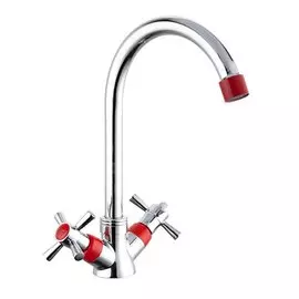 Смеситель для кухни, Frud, с кран-буксой, красный, R49118-10