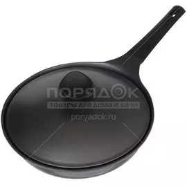 Сковорода алюминий, 28 см, антипригарное покрытие, Daniks, Shoven, KI-JG2028, с крышкой, индукция