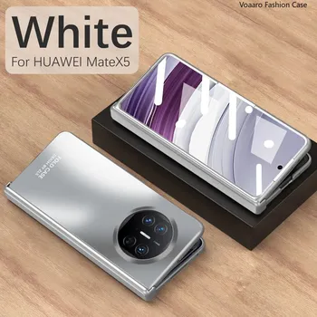 Роскошный чехол со стеклянной пленкой на переднем экране для Huawei Mate X5, чехол для Huawei Mate X5, шарнирный чехол, противоударный защитный чехол For Huawei Mate X5 чёрный