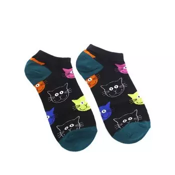 Короткие носки Krumpy «Питомцы. Котик» 35-40, черные