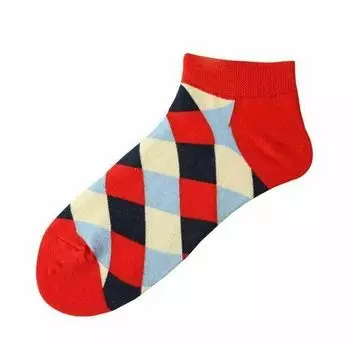 Короткие Носки Krumpy Socks Cell, 37-44, красно-голубые