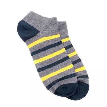 Короткие Носки Krumpy Socks Полосатики, 40-45 ,серо-жёлтые
