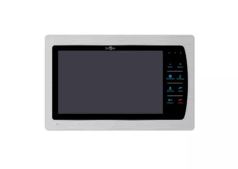 Видеодомофон Smartec ST-MS310M-SL 10", 4-х проводный, 2-х панелей вызова, 3 доп. мониторов, 2 доп. камер и охранных датчиков, SD, серебряный металик