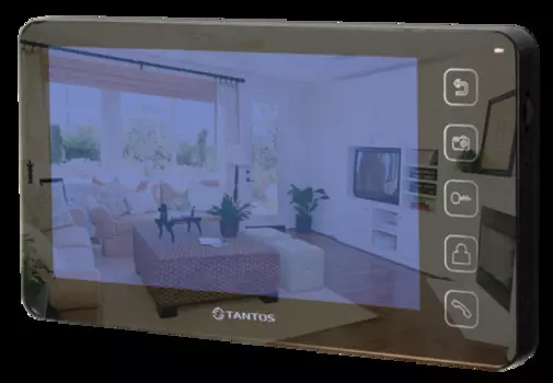 Видеодомофон Tantos Prime SD (Mirror) black цв. TFT LCD 7", зеркальная панель, сенсорные кнопки, джойстик, hands-free