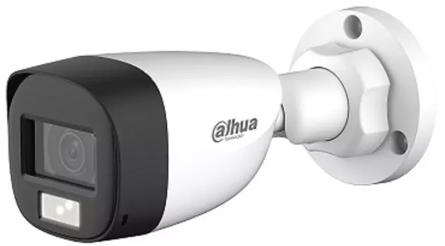 Видеокамера Dahua DH-HAC-HFW1200CMP-IL-A-0360B-S6 уличная цилиндрическая HDCVI с интеллектуальной двойной подсветкой 2Mп; CMOS; объектив 3.6мм