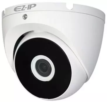 Видеокамера EZ-IP EZ-HAC-T2A41P-0280B-DIP купольная,1/2.7" 4Мп КМОП, 25к/с при 4Мп, 25к/с при 1080P, 2.8мм фиксированный объектив. 20м ИК, Smart IR, I