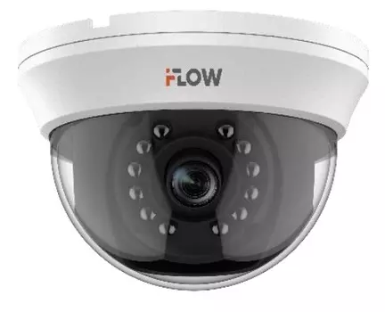 Видеокамера HD-TVI iFlow F-AC-1421(2.8mm) 2Мп внутренняя купольная с ИК-подсветкой до 20м, CMOS, объектив 2.8мм, угол обзора 103°