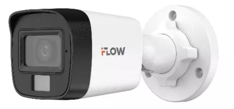 Видеокамера HD-TVI iFlow F-AC-2122M(2.8mm) 2Мп уличная цилиндрическая с гибридной подсветкой ИК/LED до 30/20м, встроенный микрофон, CMOS, объектив 2.8