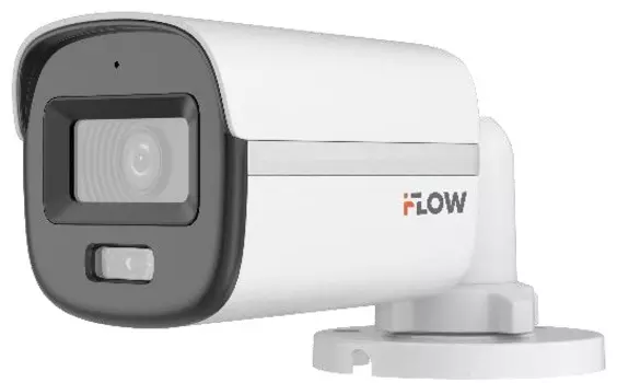 Видеокамера HD-TVI iFlow F-AC-2126M(2.8mm) 2Мп уличная цилиндрическая с гибридной подсветкой ИК/LED до 20м, встроенный микрофон, BrightVu CMOS, объект