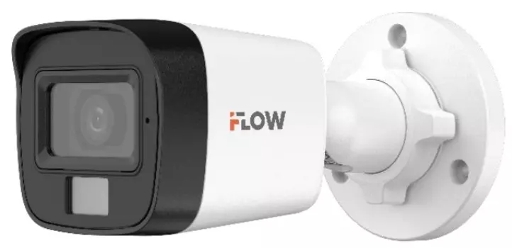Видеокамера HD-TVI iFlow F-AC-2152M(2.8mm) 3К (5Мп 16:9) уличная цилиндрическая с гибридной подсветкой ИК/LED до 30/20м, встроенный микрофон, CMOS, об