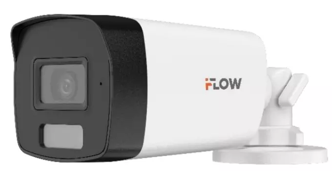 Видеокамера HD-TVI iFlow F-AC-2252M(2.8mm) 3К (5Мп 16:9) уличная цилиндрическая с гибридной подсветкой ИК/LED до 30/20м, встроенный микрофон, CMOS, об