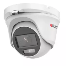 Видеокамера HiWatch DS-T203L 2Мп уличная купольная HD-TVI с LED-подсветкой до 20м и технологией ColorVu, объектив 6мм