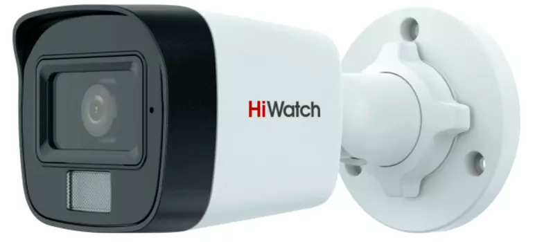 Видеокамера HiWatch DS-T500A(B) (3.6mm) 3К (5Мп 16:9) уличная цилиндрическая HD-TVI с гибридной подсветкой EXIR/LED до 30/20м и встроенным микрофоном