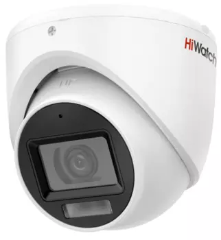 Видеокамера HiWatch DS-T503A(B) (2.8mm) 3К (5Мп 16:9) уличная HD-TVI с гибридной подсветкой EXIR/LED до 30/20м и встроенным микрофоном (AoC)