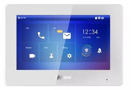 Видеодомофон Dahua DHI-VTH5421HW-W IP 7-и дюймовый с WiFi 2.4ГГц, черный/белый 1024x600 разрешение