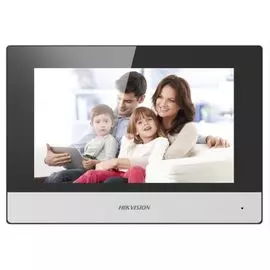 Видеодомофон HIKVISION DS-KH6320-TE1 сенсорный 7" цветной TFT LCD экран с разрешением 1024x600, встр. микрофон и динамики, питание DC12В/POE