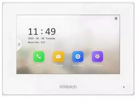 Видеодомофон HiWatch DS-D100HKWF белый