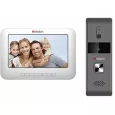 Видеодомофон HiWatch DS-D100KF c памятью до 200 снимков, 7" TFT 800х480, 12В, антив выз панель 720 х 576 и ИК до 2м