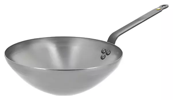 Сковорода Wok d28см h9см белая сталь Mineral B Element De Buyer 5618.28