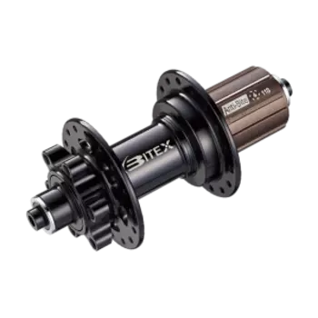 Втулка Bitex, GRAVEL/MTB, задняя, эксцентриковый зажим M10x135, 28 спицы, 6 болтов, BX201R28H-M10-135BK_ShAL