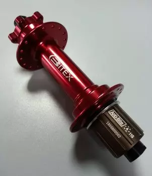 Втулка велосипедная Bitex, задняя, для фэтбайка, барабан Shimano алюминий, 190 мм, красный, FB-MTR12-190Red_ShimAL