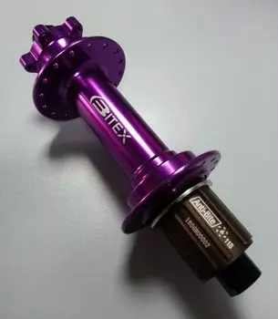 Втулка велосипедная Bitex, задняя, под кассету, для фэтбайка, FB-MTR12-197Purple_ShimAL