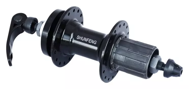 Втулка велосипедная SHUNFENG SF-A217R, задняя, под кассету, 32 отверстия. черная, SF-A217R