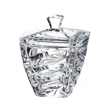 Конфетница с крышкой facet (crystalite bohemia) прозрачный