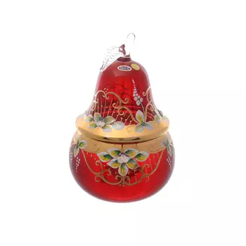Конфетница с крышкой лепка красная 20,5см (star crystal) красный 25 см.