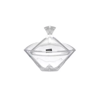 Конфетница с крышкой triangle 18 см (crystalite bohemia) прозрачный 17x18x17 см.