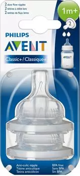 Соска Philips Avent SCF632/27 с медленным потоком 1м+ 2шт
