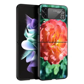 Чехол для телефона Rose Flowers Botanic для Samsung Galaxy Z Flip 3 4 5, черный, складной, жесткий, из поликарбоната, защитный чехол Samsung Z Flip