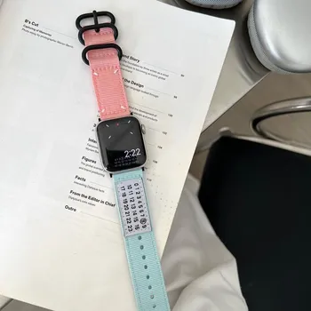 Ремешок для часов из плетеного нейлона для Apple Watch 6 7 8 9 41 мм 40 мм 44 мм 45 мм ремешок для iwatch Ultra/Ultra2 49 мм ремешок для запястья нейлоновый ремешок для часов 49/45/44/42mm чёрный