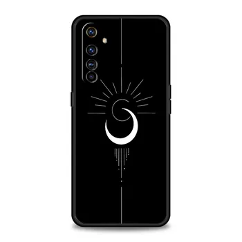 Чехол для Realme 12 11 10 9 8 5G 7 6 GT5 GT3 GT2 Pro Plus C21 C11 C25 C35 GT Neo 2 3 3T 5 Чехол черный и белый Любовь Солнце Луна Realme 9Pro Plus