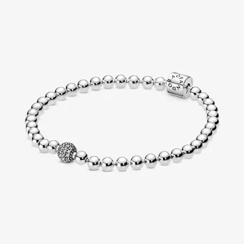 Браслет Beads & Pav, серебро