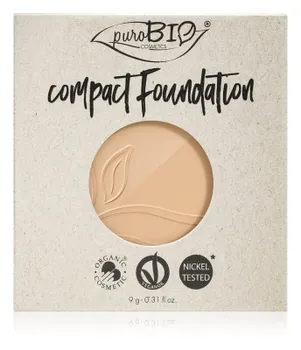Компактная пудра - наполнитель SPF 10 puroBIO Cosmetics Compact Foundation, оттенок 01 9 г