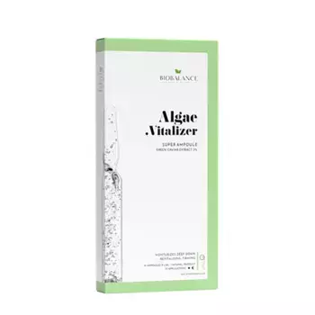 BIOBALANCE Ампулы для лица с экстрактом зеленой водоросли 3% / SUPER AMPOULE ALGAE VITALITY GREEN CAVIAR EXTRACT 3% 10*2 мл