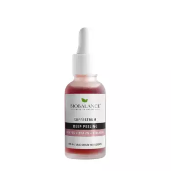 BIOBALANCE Сыворотка для лица с кислотами АНА 10% + ВНА 2% + красные водоросли / SUPER SERUM DEEP PEELING 30 мл