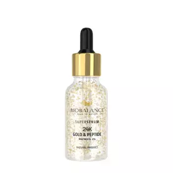 BIOBALANCE Сыворотка для лица с золотом 24К и пептидами матриксила 2% / SUPER SERUM 24K GOLD & PEPTIDE MATRIXYL 2% 30 мл