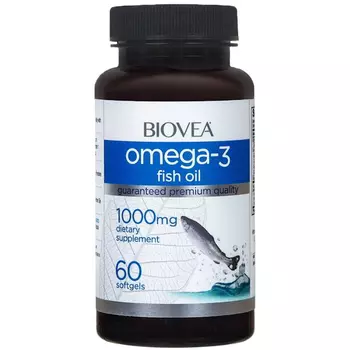 BIOVEA Добавка биологически активная к пище Омега-3 Фиш Ойл / Omega-3 Fish Oil 1000 мг 60 капсул