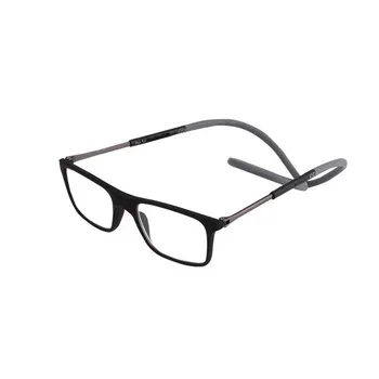 Очки для чтения Spot Magnetic Neck-Hanging TR90 с защитой от синего света и телескопическим чехлом для мужчин и женщин среднего и пожилого возраста +3.50 серый