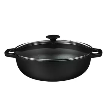 Вок чугунный d30х8,5 см VETTA, стеклянная крышка