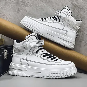 2024 Осень Зима Высокий Топ Повседневный Дышащий Hollow Board Shoes Унисекс Спорт Скейтбординг Обувь Модные Вулканизированные Кроссовки Мужские 35