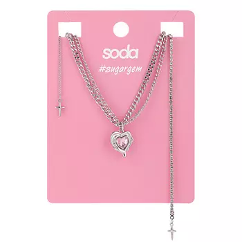 SODA Ожерелье 3-In-1 Pink Heart