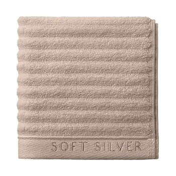 SOFT SILVER Антибактериальная махровая салфетка для ухода за лицом, 30х30 см. Цвет: «Песчаный берег» (бежевый)