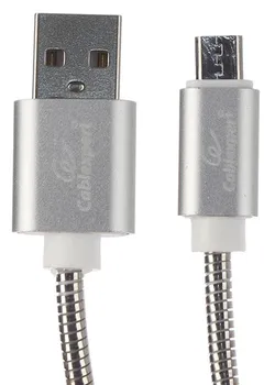 Кабель интерфейсный USB 2.0 Cablexpert CC-G-mUSB02S-0.5M AM/microB, серия Gold, длина 0.5м, серебро, блистер