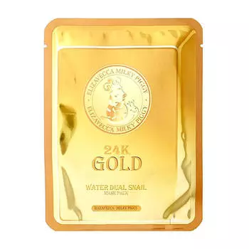Тканевая маска Elizavecca 24K Gold Water Dual Snail Mask Pack