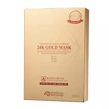 Тканевая маска J&amp;G Gold Snail Face Nutrition &amp; Deep Hydration 24K Gold Mask (10 шт.)