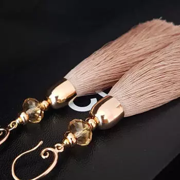 Серьги-кисти Wizard Brush - Crystal Beige